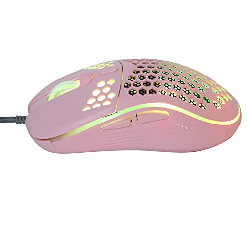 Dpofirs Kabeebundene USB-Maus mit -Beleuchtung, Kabeebundene USB-Maus für Computer und Laptops, Hochleistungs-Kühlmaus, Einstellbare Gaming-Maus mit 4 Geschwindigkeiten DPI von Dpofirs