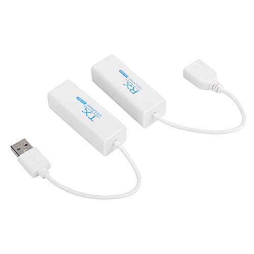 Dpofirs Kabeladapter, USB-Extender, RJ45-Ethernet-Verlängerungskabel-Kabelverlängerer, Weißer USB 2.0 für USB-Maus für U-Disk von Dpofirs
