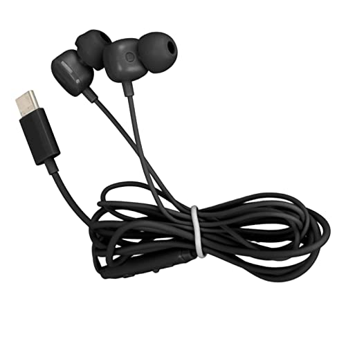 Dpofirs Kabelgebundene Typ C Kopfhörer, Kabelgebundene USB C Ohrhörer Kopfhörer Headset, Rauschunterdrückung, Lautstärkeregelung für die Meisten Typ C Schnittstellen Headsets(Schwarz) von Dpofirs