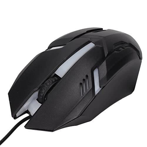 Dpofirs Kabelgebundene USB RGB Gaming Maus, 1200 DPI Kabelgebundene Optische Gamer Maus die Bunte RGB Lichter mit 3D Scrollrad Atmet Ergonomische Maus für Windows PC Gamer(Schwarz) von Dpofirs