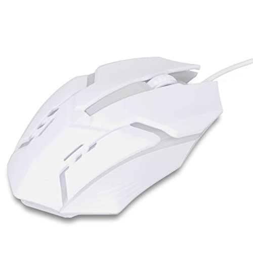 Dpofirs Kabelgebundene USB RGB Gaming Maus, 1200 DPI Kabelgebundene Optische Gamer Maus die Bunte RGB Lichter mit 3D Scrollrad Atmet Ergonomische Maus für Windows PC Gamer(Weiß) von Dpofirs