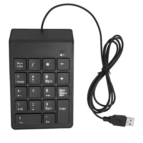 Dpofirs Kabelgebundener Ziffernblock USB2.0, Numerischer Ziffernblock Ziffernblock, 18 Tasten Tragbare Finanzbuchhaltungs-Zahlen-Tastatur für Laptops Schulen von Dpofirs