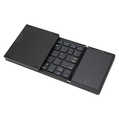 Dpofirs Kabellose, Faltbare Tastatur mit Touchpad, Unterstützt 3 Geräte, 5.1, Verbindung mit Mehreren Geräten, Umfassende Kompatibilität für Laptops, Tablets, Note, Kindle und Mehr von Dpofirs