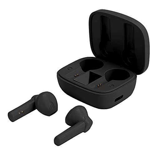 Dpofirs LB-8 Wireless Halb-In-Ear-Kopfhörer, Stereo- 5.0-Kopfhörer mit Ladebox, Touch-Steuerung, 10 M Kabelloses In-Ear-Headset für Sportliche Arbeiten (Schwarz) von Dpofirs