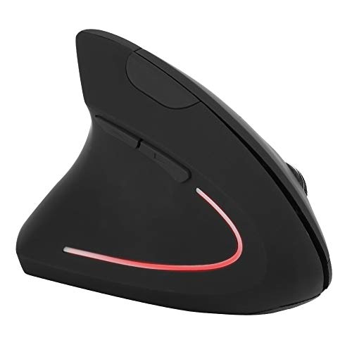 Dpofirs Linkshändige drahtlose 2,4-GHz-USB-USB-Maus, ergonomische vertikale Maus, 800/1200/1600 DPI, Bunte dekorative Lichter, 6 programmierbare Tasten, für Linkshänder konzipiert von Dpofirs