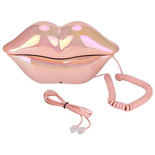 Dpofirs Lustiges Lippentelefon, Kabel Festnetztelefon Buntes Rosa Lippentelefon, mit Nummernspeicherfunktion, Galvanisiertes Lila Telefon Home Desktop Schnurgebundenes Festnetztelefon(Galvanopulver) von Dpofirs