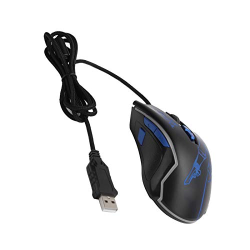 Dpofirs M762 Wired Mouse 1000Hz, 8-Tasten-Gaming-Office-Heimcomputer-Maus, 7 -Lichteffekt, 800/1200/1600/2400/4800/6400 DPl Free Switching (m762 Hardware-Makro blau) von Dpofirs