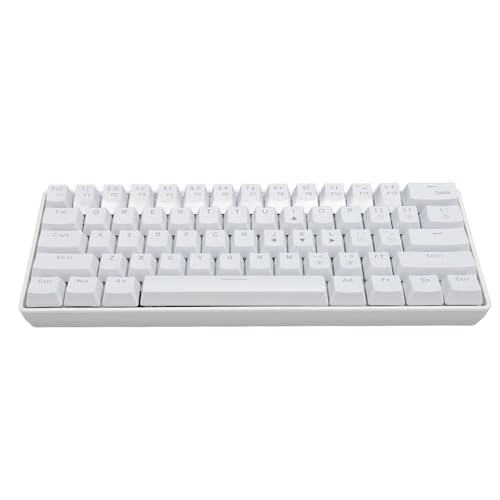 Dpofirs Mechanische Tastatur mit 61 Tasten, Dual Mode RGB Hintergrundbeleuchtung, Gaming Tastatur mit Hohen Speziellen Blauen Schaltern für Win 2000 XP 7 8, Tragbare Ergonomische (White) von Dpofirs