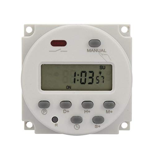 Dpofirs Mini programmierbarer Timer-Schalter, 1 Sekunde bis 168 Stunden, elektronische automatische Zeitsteuerung, 5 V 12 V 24 V 110 V 220 V, digitaler Wand-/Schalttafeleinbau-Timer(12V DC) von Dpofirs