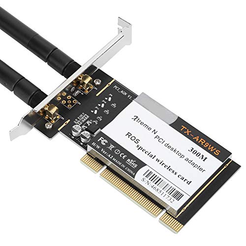 Dpofirs PC-Netzwerkkarte 2,4/5-GHz-Computer-Wif-Adapterkarte Wif-Karte für AR9220 PCI-Desktop-WLAN-Adapter WiFi-Kartenchip für AR9220 mit für Windows von Dpofirs