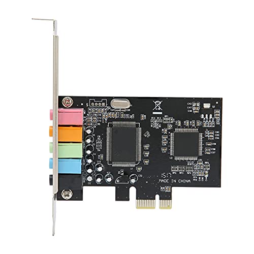 Dpofirs PCI-E 5.1-Stereo-Audiokarte, Desktop-Soundkarte, 6-Kanal-Stereo-Desktop-Audignal-Konvertierungshardware mit Treiber-CD, CMI8738 5.1 Mehrkanal-Audio-Chip, Geeignet für Heimkino Usw. von Dpofirs