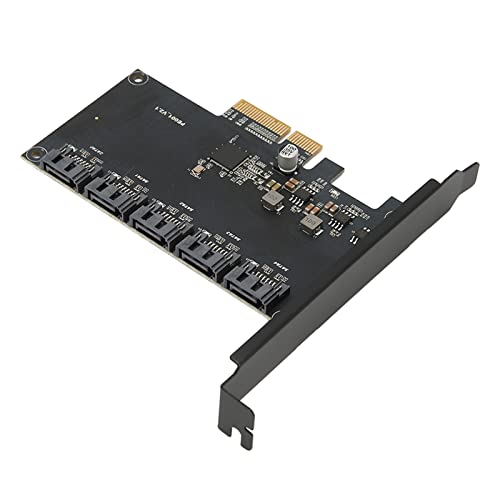 Dpofirs PCI-E-zu-SATA3.0-Adapterkarte mit 5 SATA3.0-Schnittstellen für PCI-E-Motherboard-Steckplätze, Unterstützt PCI-E 4X/8X/16X von Dpofirs