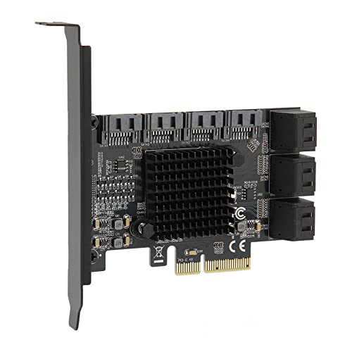 Dpofirs PCIE-zu-SATA3.0-Adapterkarte mit 10 SATA3.0-Schnittstellen für PCI-E-Motherboard-Steckplätze, PCI Express X1/X4/X8/X16-Steckplätze von Dpofirs