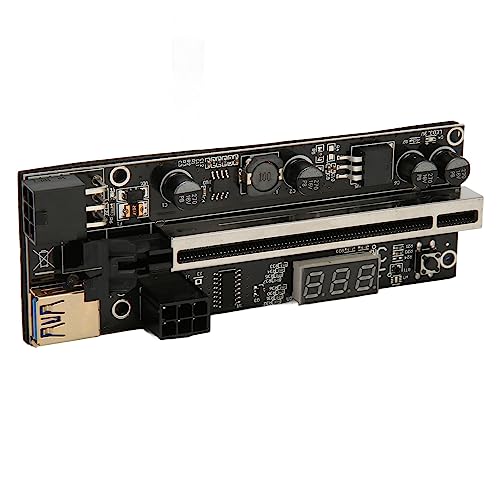 Dpofirs PCIe Riser Adapterkarte mit Temperatursensor, Dual 6Pin, Überstromschutz, 24 Zoll USB3.0 Kabel, Kompatibler Steckplatz für Ethereum Bitcoin Mining von Dpofirs