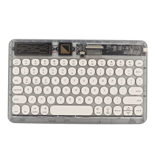 Dpofirs Retro BT Tastatur, Ultradünne Kabellose RGB Tastatur für Smartphones, Tablets, Laptops, Desktop Computer, für Wins OS X Android (Schwarz) von Dpofirs