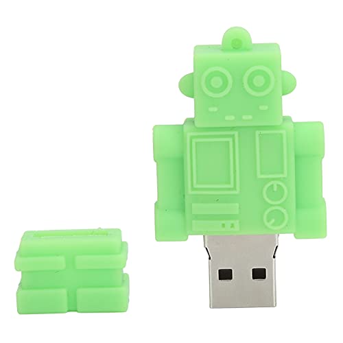Dpofirs Roboter Design USB Flash Drive, Anhänger Schlüsselanhänger Cartoon U Disk, Cartoon U Disk Geschenke Grün für Freunde, Plug and Play, 16GB/32GB/64GB/128GB (16 GIGABYTE) von Dpofirs