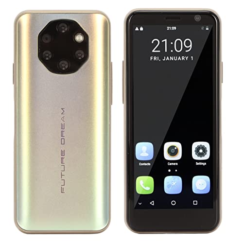 Dpofirs S10I 4G Smartphone, 3,5-Zoll-Dual-SIM-Kindertelefon, Taschenhandy, 3 GB + 32 GB Ultra-Telefone, Entsperrtes Mobiltelefon, Gesichts-Fingerabdruck-Entsperrung für Studenten (Gold) von Dpofirs