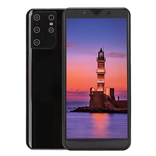 Dpofirs S21+ Uitra Unlock Smartphone, Android 4.4.2 5,72" HD Handy, 512MB+4GB Dual SIM Face Unlock Handy, Ultradünnes Handy Face Unlock(Schwarz) von Dpofirs