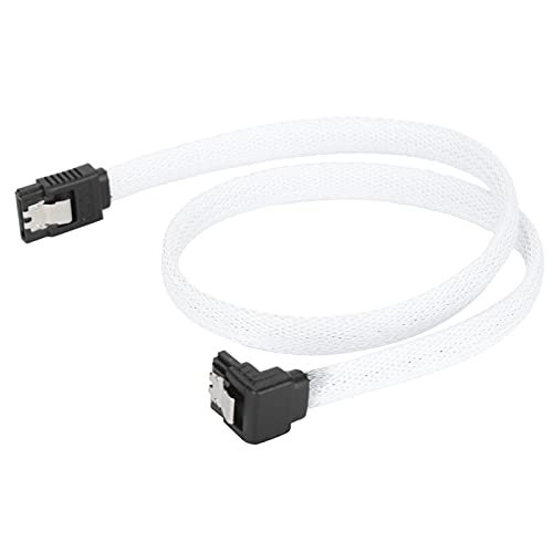 Dpofirs SATA-Kabel, 19,7-Zoll-Dual-Channel-SAS-Kabelgehäuse, 6 Gbit/s Übertragungsgeschwindigkeit, SATA-Festplatten SATA 3.0-Kabel, Gerades und 90-Grad-Winkel-SATA-Kabel(Weiß) von Dpofirs