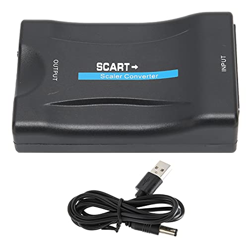 Dpofirs SCART-zu-HDMI-Konverter, 1080p-Video-Audio-HDMI-Scart-Adapter, SCART-zu-HDMI-Adapterbox für HD-TV-DVD-Sky-Box (Schwarz) von Dpofirs