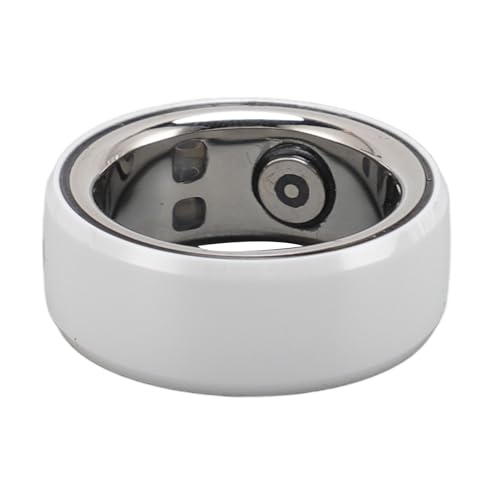Dpofirs Smart Ring Health Tracker Keramik Edelstahl NFC Temperatur Schlafüberwachung Schrittzähler IP68 Wasserdicht Smart Ring für Männer und Frauen Weiß (16) von Dpofirs