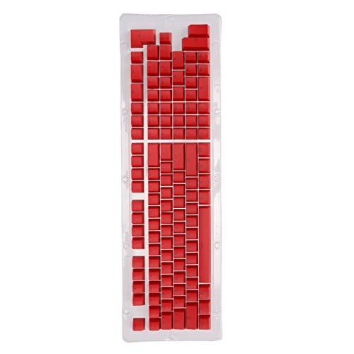 Dpofirs Tastatur-Tastenkappen, 114 Tasten, PBT, OEM-Höhe, Zweifarbig, Lichtdurchlässig, Mechanische Tastatur-Tastenkappe (-Rot) von Dpofirs