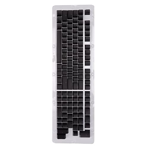 Dpofirs Tastatur-Tastenkappen, 114 Tasten, PBT, OEM-Höhe, Zweifarbig, Lichtdurchlässig, Mechanische Tastatur-Tastenkappe (-Schwarz) von Dpofirs