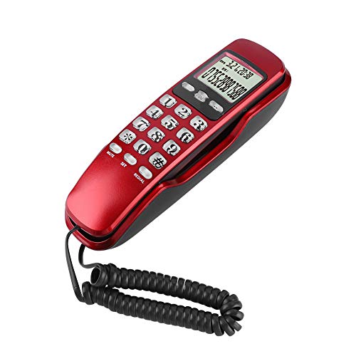 Dpofirs -Telefon zu Hause, Telefon zu Hause mit LCD-Bildschirm, Multifunktionstelefon mit Rückruffunktion, Schwarz Rot Optional(rot) von Dpofirs