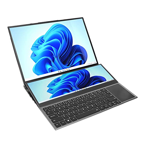 Dpofirs Touchscreen Laptop, 2 in 1 HD Touch Display für Business und Studenten Laptop mit 16 Zoll 14 Zoll Doppelbildschirmen, Laptop für Win11 für Intel Core I7 8 GB DDR4 RAM 1 TB PCIe von Dpofirs