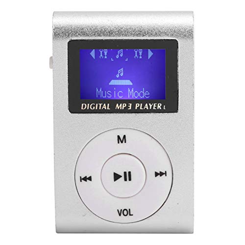 Dpofirs Tragbarer -MP3-Musik-Player, Sport-Back-Clip-LCD-Bildschirm MP3-Support-Speicherkarte, Mehr Als 5 Stunden Arbeitszeit, 250-mAh-Ultraleicht-Player(Silber) von Dpofirs