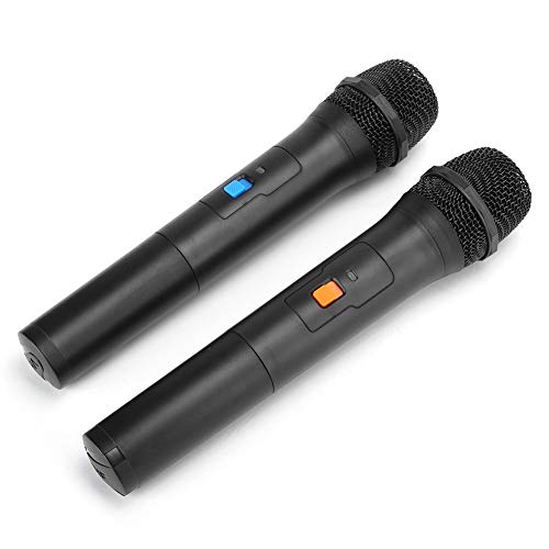 Dpofirs UKW-Zweihand-Funkmikrofon, 2-in-1-USB-Karaoke-Sprachmikrofonempfänger, 50 m kabelloser rauscharmer Empfänger Mikrofon für Karaoke, Live-Shows, Versammlungen, Kirchen(Zwei) von Dpofirs