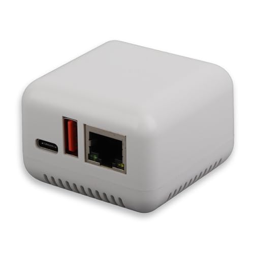 Dpofirs USB 2.0-Netzwerk-Druckserver, LAN-Druckfreigabeserver für USB-Drucker, Computer-Druckserver-Adapter für IOS, Wins XP, Android, Typ C, USB-Anschluss, Netzwerkkabelschnittstelle von Dpofirs