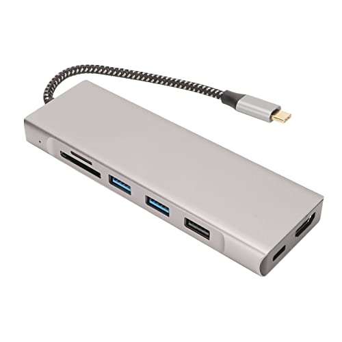 Dpofirs USB C Hub mit M.2 NVMe SSD Gehäuse, Typ C Multiport Adapter, USB3.0, USB2.0, Speicherkartensteckplatz, Speicherkartensteckplatz, USB C, HD MI von Dpofirs