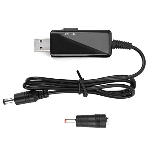 Dpofirs USB-DC-Booster-Kabel, Powerbank-Router-Kabel 5 V bis 9 V / 12 V Step-Up-Digitalanzeige einstellbar, 9 V / 2A 12 V / 1,5 A-Ausgang, für optisches Modem, WLAN-Router (0,8 m) von Dpofirs
