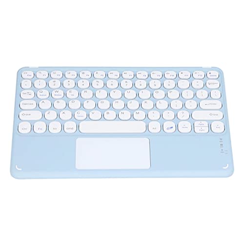 Dpofirs Ultraflache Bluetooth Tastatur mit Touchpad, Smart Touch Cordless Cute Round Key Set Typewriter Flexible Keys, Full Size for Computer Laptop PC Desktop(Himmelblau) von Dpofirs