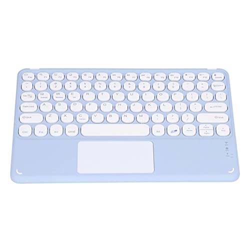 Dpofirs Ultraflache Bluetooth Tastatur mit Touchpad, Smart Touch Cordless Cute Round Key Set Typewriter Flexible Keys, Full Size for Computer Laptop PC Desktop(Lila) von Dpofirs