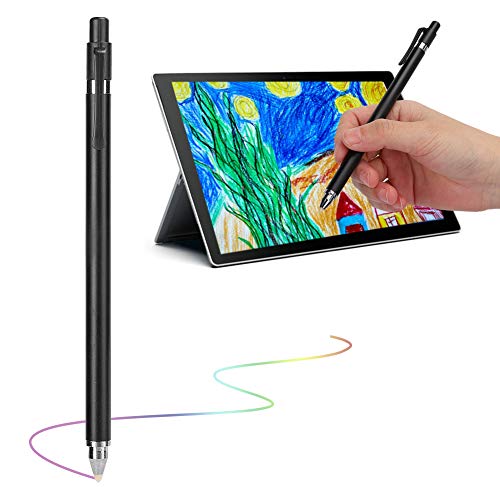 Dpofirs Universeller Touchscreen-Stift, leiser tragbarer digitaler Stift für Smartphones und Tablets, hochempfindlicher multifunktionaler kapazitiver Stift, Schwarz, Weiß(schwarz) von Dpofirs