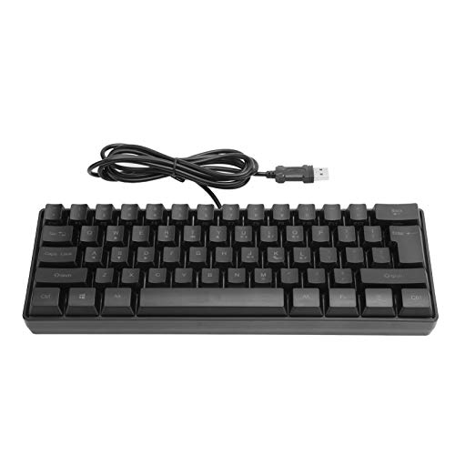 Dpofirs V700 USB Wired Mechanical Keyboard, 61 Tasten -Hintergrundbeleuchtung Gaming-Tastatur, Universal für PC-Spieler Computer Laptop Desktop Home Office (Schwarz) von Dpofirs