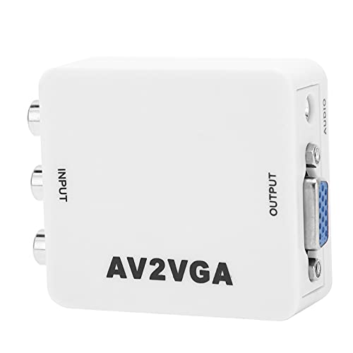 Dpofirs -VGA-zu-Video-Konverter, Tragbarer 1920 X 1080 HD AV2 VGA-Videokonverter mit USB-Kabel, TV-Set-Top-Box-Audio-Video-Konverter, Composite-AV-zu-VGA-Adapter von Dpofirs