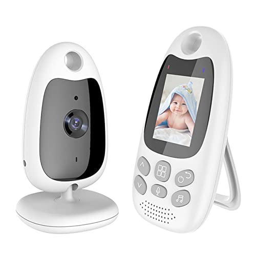 Dpofirs Video-Babyphone mit Kamera, 8 Schlafliedern, Temperaturüberwachung, Nachtsicht, Smart-VOX-Modus, mit Live-Video und Audio(110-240 V EU) von Dpofirs