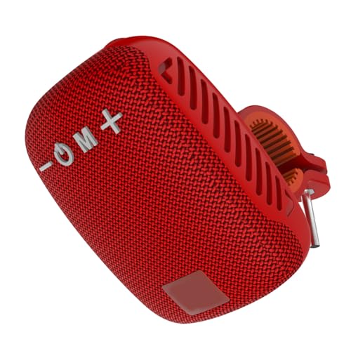 Dpofirs Wasserdichter Bluetooth Lautsprecher für den Außenbereich, Tragbarer Reise Fahrradlautsprecher mit Integriertem Kartensteckplatz für Mountainbike Fahrrad Elektroroller (Rot) von Dpofirs