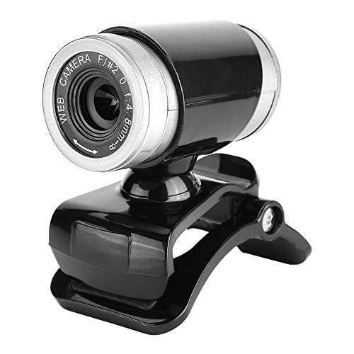 Dpofirs Webcam für PC, 12,0 Millionen Pixel Clip-on-360-Grad-Webkamera, USB-Videokamera mit Mikrofon, Full HD 640 x 480-Kamera mit dynamischer Auflösung für Laptop und Desktop(Schwarz + Silber) von Dpofirs