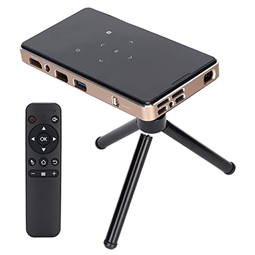 Dpofirs WiFi-DLP-Filmprojektor, Tragbarer -WLAN- und Bluetooth-Projektor für Telefon, Heim-Outdoor-Wireless-Display-Taschenprojektor für Business-Party-Spiele Heimkino(EU) von Dpofirs