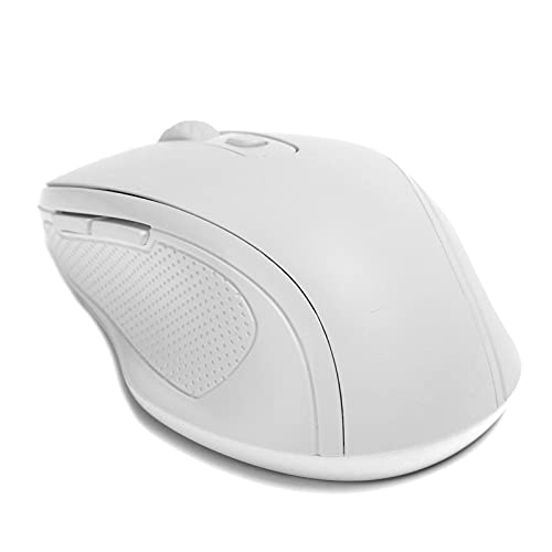 Dpofirs Wiederaufladbare Kabellose Maus mit USB-Empfänger, 1600 DPI USB Silent Ergonomic Mouse für Desktop und Laptop, Tragbare Büro- und Heimmaus(Weiß) von Dpofirs