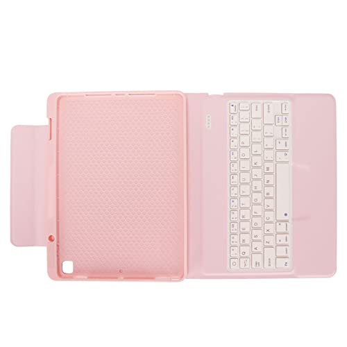 Dpofirs Wireless Keyboard, Universal Folding Folio Case Cover mit Tastatur, PU Leder Schutzhülle mit Halterung für OS Tablet 10,2 10,5 Zoll (Rosa) von Dpofirs