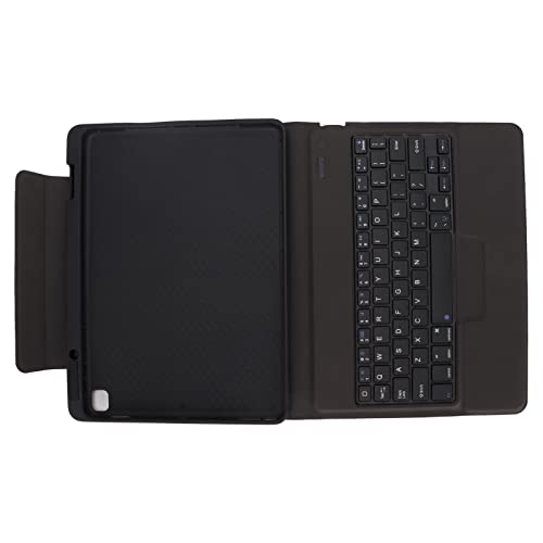 Dpofirs Wireless Keyboard, Universal Folding Folio Case Cover mit Tastatur, PU Leder Schutzhülle mit Halterung für OS Tablet 10,2 10,5 Zoll (Schwarz) von Dpofirs