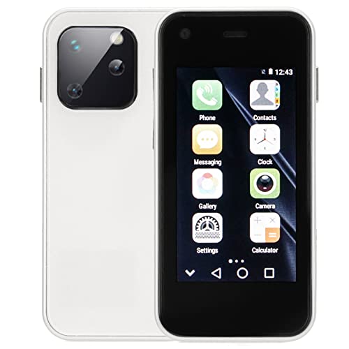 Dpofirs XS13 3G Smartphone Unlock, 2,5 Zoll Pocket Student Handy Kinderhandy für Android 6.0, 1GB 8GB, 2MP 5MP, WiFi, BT, GPS(Perlweiss) von Dpofirs