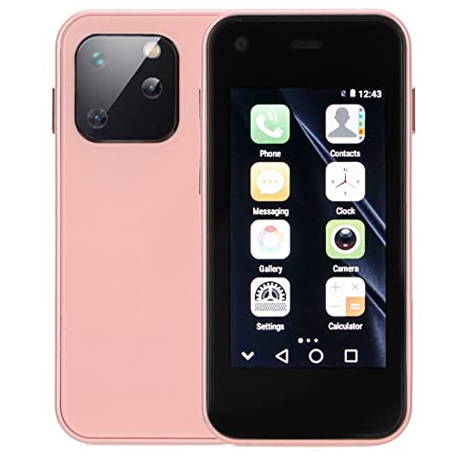 Dpofirs XS13 3G Smartphone Unlock, 2,5 Zoll Pocket Student Handy Kinderhandy für Android 6.0, 1GB 8GB, 2MP 5MP, WiFi, BT, GPS(Sakura-Pink) von Dpofirs