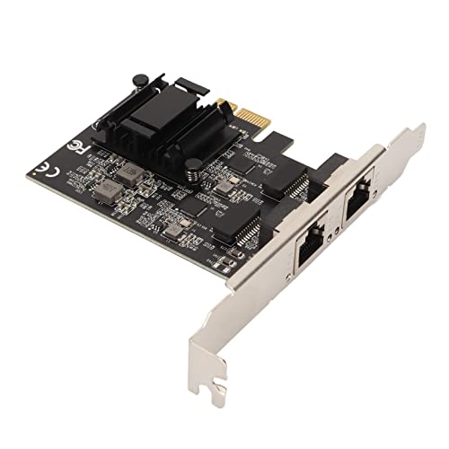 Dual Port PCIe Gigabit Netzwerkkarte PCI Express Ethernet Adapter 2500 1000 100Mbps, RJ45 LAN Adapter Konverter 2.5GBase T PCIe RTL8125BG für Desktop PC von Dpofirs