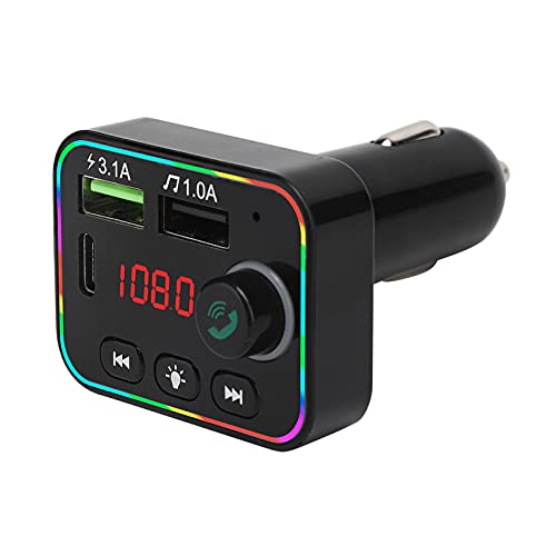 FM Transmitter Auto, 5.0 FM-Sender für Autos, Mehrzweck-Auto-MP3-Player, Drahtloser -Musik-Player, Kompatibel mit Mobiltelefonen, Flachbildschirmen, Kopfhörern von Dpofirs